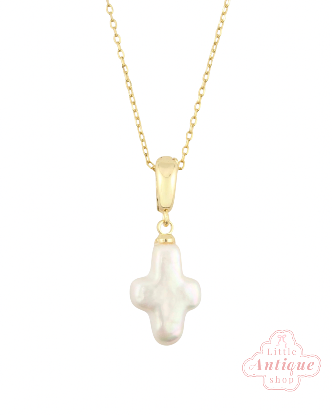 Mother of pearl faith necklace