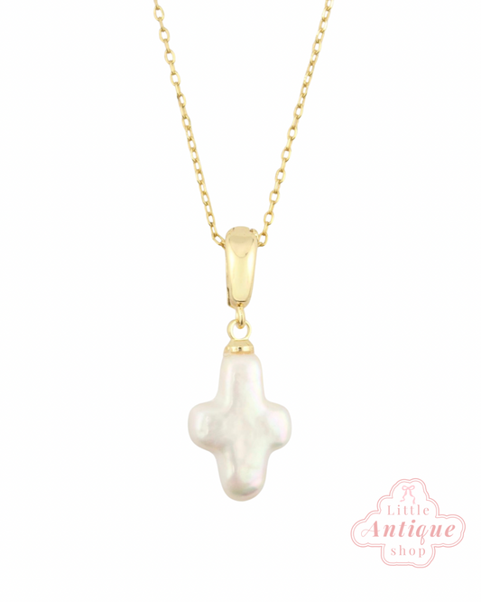 Mother of pearl faith necklace