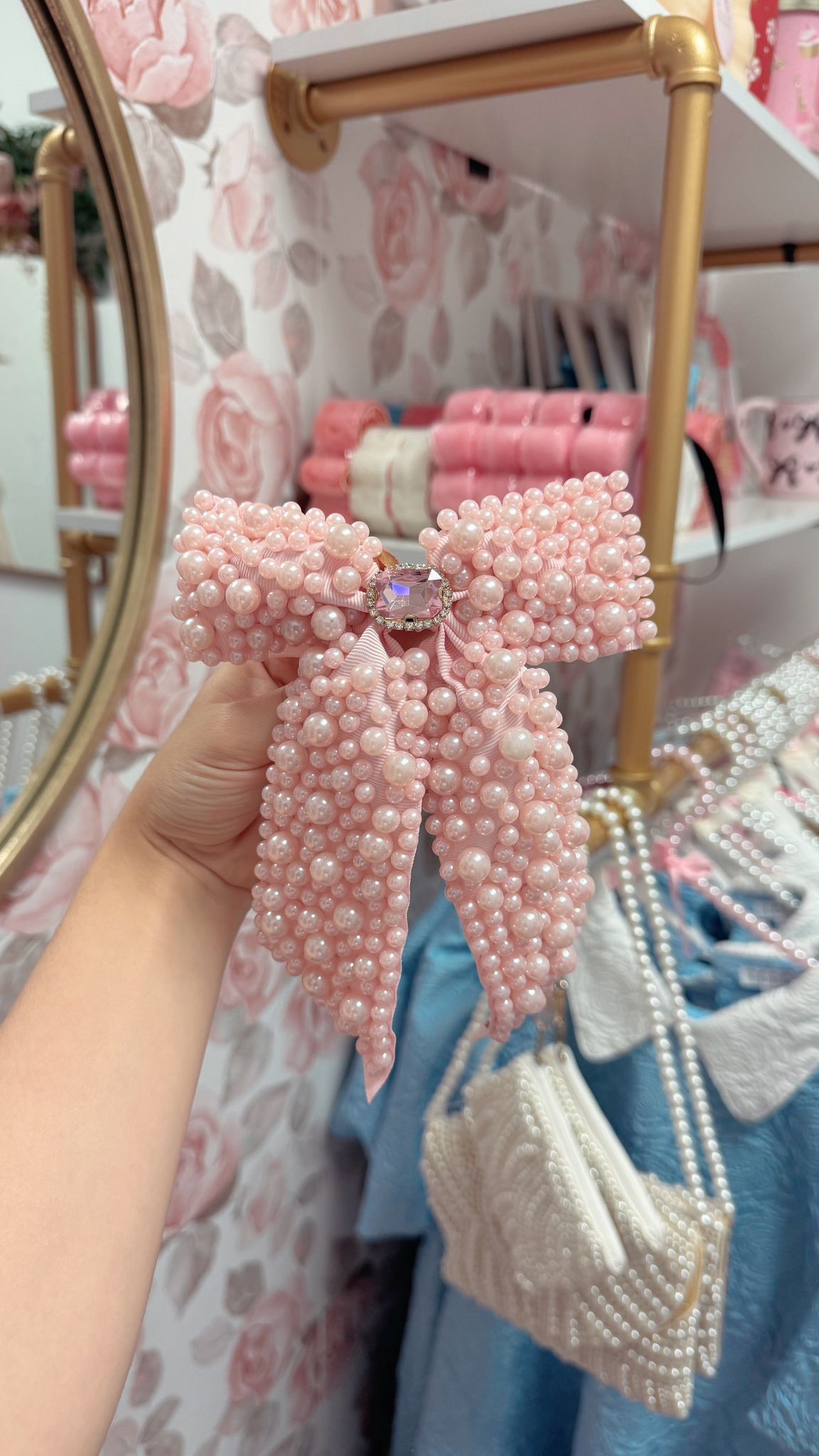 Pink Pearl Bow